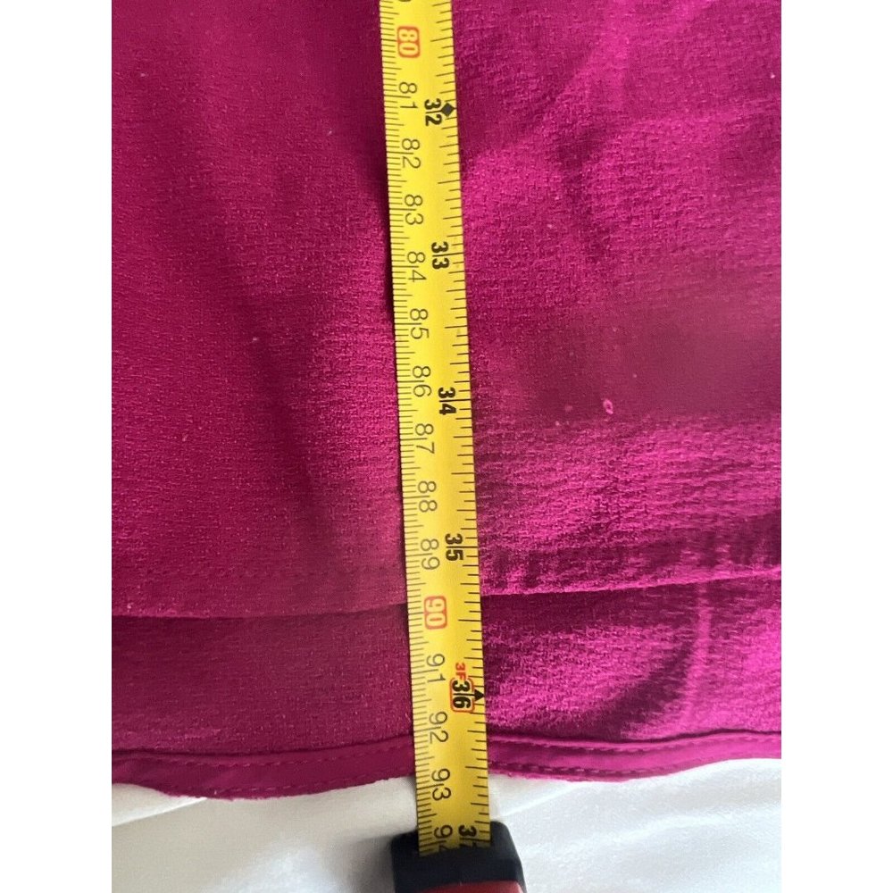 A New Day fuschia  Pink v neck cuffed sleeve Midi Sheath Dress size Medium - Picture 6 of 9
